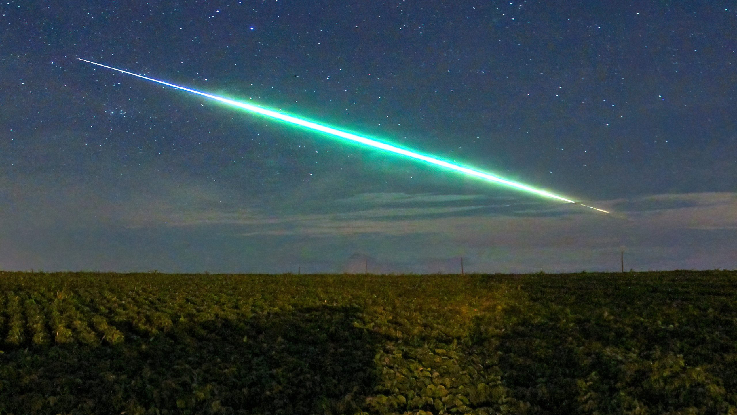 Detalhe da foto do meteoro feita a partir de Primeiro de Maio, PR - Créditos André Casagrande